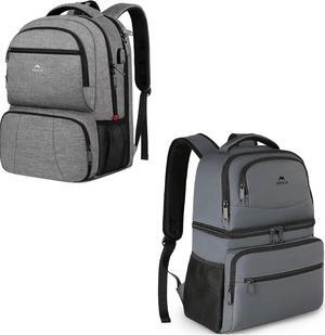 MATEIN Cooler Backpack, 26 Cans Insulated Lunch Backpack for Man Women, Leakproof Double Layer Lunch Cooler Bag. Lunch Backpack, 17 inch Insulated Cooler Backpack with USB Charging Port for Women Men