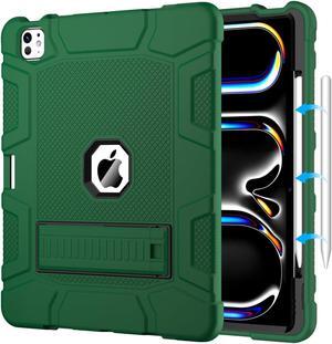 MARIWIVI iPad Pro 13 Case 2024 with Pencil Holder, Built-in Stand, Shockproof Protective Cover for iPad Pro 13 inch 2024 (Alpine Green)