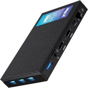 MeLE Quieter3Q Fanless Mini PC 8GB DDR4 256GB ROM Tiny Desktop PC Celeron N5105(up to 2.9GHz) Micro Computer Dual HDMI 4K@60, VESA Mount, Gigabit Ethernet 2.4G&5G WiFi for Home/Office