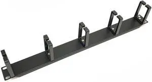 1U 19" Server Rack Cable Management Panel w/D-Ring Hooks Screw Type - 1U Wire and Cord Manager - Made in Taiwan (8PCS)