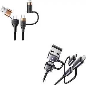 USAMS USB C Multi Charging Cable PD 60W + 240W 4ft 6-in-1 USB C Cable Fast Charging Cords