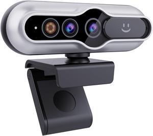 MOERTEK Face Recognition Webcam, 2K HD Windows Hello Webcam with Noise-reducing Mic, Privacy Cover, 84degFOV, Plug and Play, Works for Skype, Zoom, FaceTime, Idea for Business Meeting, Online Calling