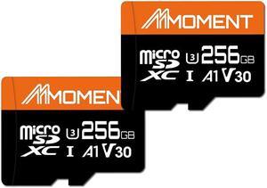 MMOMENT 256GB (2 Pack) Micro SDXC Card, A1, UHS-I, U3, Class 10 Compatible, Read Speed Up to 95 MB/s,Write Speed Up to 65 MB/s, SD Adapter Included