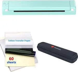 Phomemo M08F Bluetooth Tattoo Stencil Printer with 1 Case & 60 PCS Tattoo Stencil Paper, Compatible with Phone, Tablet & PC, Gift for Tattoo Artists and Tattoo Beginners