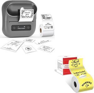 Phomemo M220 Label Maker & 1 Roll Thermal Round Yellow + 1 Roll Labels, Label Makers Upgrade,3.14 Inch Portable Thermal Printer Support 20-80mm Width Label