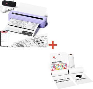 Phomemo [Upgrade M832 Inkless Printer & 3 Rolls Width Size 3.03inch Adhesive Thermal Paper & Case, Print Black on White, Storage for 2 Years