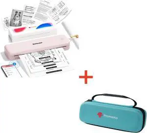 Phomemo M834 Portable Printer & 1 Green Carrying Storage Box, Wireless Bluetooth Thermal Printer, Compatible with iOS, Android & PC, Inkless Mobile Printer for Travel, Office, School
