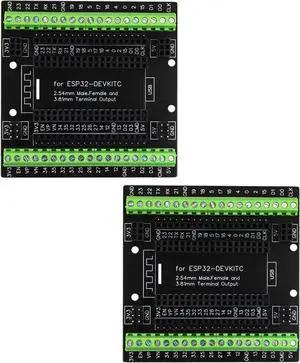 2pcs for ESP32 Super Breakout Board 3.81mm / 0.15" Terminal Blocks GPIO Expansion Board 3 Types Output for ESP32 Module ESP-WROOM-32 ESP32-DevKitC