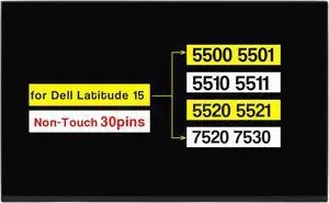 POBRIDA New Screen Replacement LP156WFC(SP)(M1) for Dell Latitude 15 5500 5501 5510 5511 5520 5521 7520 7530 15.6 Inches FHD 1920 * 1080 30 Pins Non-Touch LCD Display Panel (Not for Narrow 30 pins)