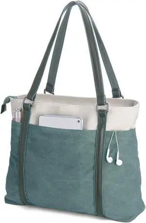 Women's Work Bag with Laptop Compartment Zipper Pockets Teacher Totes Purse