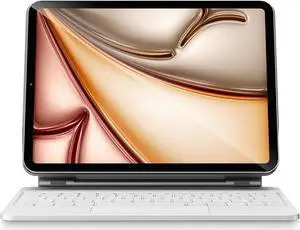 pekarejue Magic Keyboard Case for iPad Pro 11-inch (M4) 2024: Smart Multi-Touch Trackpad, RGB Backlit, Function Row, Off White