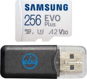 Samsung microSDXC 256GB EVO Plus Memory Card for Samsung Tablet Works with Galaxy Tab S9+, Galaxy Tab S9, Galaxy Tab S9 Ultra (MB-MC256SA) Bundle with 1 Everything But Stromboli MicroSD Card Reader
