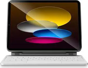 pekarejue Magic Keyboard Case for iPad 10th Generation 2022 (10.9-inch): Smart Multi-Touch Trackpad, RGB Backlit, Function Row, Off White