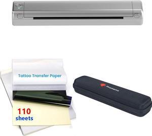 Phomemo Tattoo Printer with Case and 110 Sheets Tattoo Transfer Paper, Portable Tattoo Stencil Machine for Tattoo Artists & Beginners,Inkless Printing, Compatible with Phone & PC