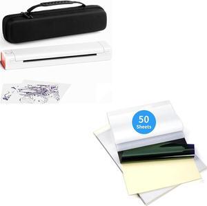 Phomemmo Wireless Tattoo Stenicl Printer with 1 Black Case & 50 Sheets A4 Size Tattoo Transfer Paper