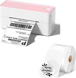 Phomemo 241BT Bluetooth Thermal Shipping Label Printer 4X6 - Wireless Thermal Label Printer for Shipping Packages + 2 Inch White Circle Thermal Sticker Labels 750