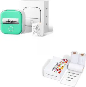 Ponek T02 Mini Pocket Sticker Printer + T02 Thermal Mini Sticker Printer Paper