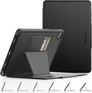 SEYMAC stock Case for Samsung Galaxy Tab A9+ Plus 11'', Auto Sleep/Wake Case with Magnetic Multi-Angles Stand, Card Slot for Galaxy Tab A9+/ A9 Plus 11'' SM-X210/X216/X218, (Black)