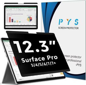 PYS Magnetic Privacy Screen for Microsoft Surface Pro 7 Plus, Pro 7, Pro 6, Pro 5, Pro 4, Pro 3 - Detachable 12.3 Inch Privacy Screen Protector, Matte Finish Anti-Glare