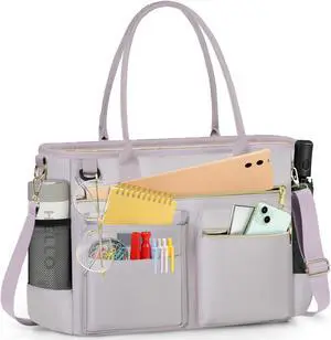 RAINSMORE Laptop Bag for Women 15.6 Inch Work Teacher Tote Nurse Bag Professional Laptop Tote Computer Messenger Shoulder Bags Large Handbag Business Office Work Briefcase
