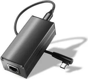 REVODATA PoE to USB-C Converter Adapter, Type-C Output Power & Ethernet 2 in 1, 5V to 20V Max 45W Charging for Tablet/Laptop, 10/100Mbps Rate, IEEE802.3BT Compatible (PD2CBT-20V)