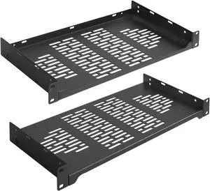 RIVECO 2 PCS 8 Rack Shelves for 19 inches Network Rack & Cabinets, 1U Rack Mount Shelf Vented Cantilever Tray, for Server, IT & Sound Equipment