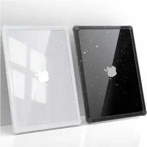 Soonjet for MacBook Pro 14 inch Case 2025 2024-2021 M4 M3 M2 M1 Pro/Max [Glitter ShockBumper] [Military Drop Protection] Hard Shell Cover Laptop - Clear