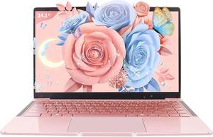 Svikou Ultra Light and Portable 14"" Rose Gold Laptop -Win11 Pro/Office 2019, Celeron J4105, FHD IPS Display, 6GB RAM, 180deg Hinge/HDMI/WiFi/BT - Perfect for Travel, Work, Study, and Play! (512G SSD)