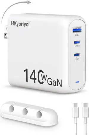 Mac Book Pro Charger,140W USB C Charger Fast Charger Power Adapter for MacBook Pro, MacBook Air, iPad Pro, Samsung Galaxy and All USB-C Devices(with C to C 240W Cable)