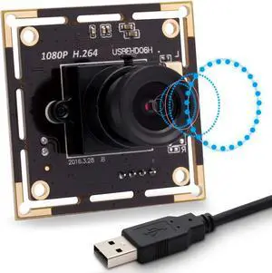 SVPRO 3.6mm Lens Camera Board USB 1080P, Low Light USB Camera Module with Microphone, Sony IMX323 Mini Webcam Support UVC OTG Supported Security Cam H.264 Video Output