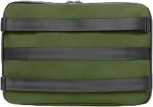 The Frenchie Co. Speed Briefcase | Green | Work & Travel Computer Briefcase with Collapsible Laptop Stand | Carry it like a backpack or brief | 15.6 in computer | Ballistic Nylon & Italian Leather