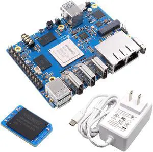 Orange Pi 5 Plus 8G with 64GB eMMC Module RK3588 8 Core 64 Bit Single Board Computer, 2.4GHz Frequency Open Source Board Run Orange Pi OS,Android,Debian,Ubuntu (Pi 5 Plus 8G+64GB eMMC+TC Supply)