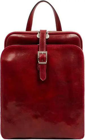 Time Resistance Leather Backpack Convertible to Shoulder Bag - Handmade For Laptops up to 12 Inches Daybag Rucksack