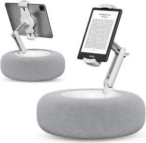 SupeDesk Tablet Pillow Stand for Reading, Adjustable Tablet Pillow Stand for Lap with Detachable Bowl, Fits 4.7"-13" Kindle/Phones/Tablets, Watch Videos, Stream Media, Gray
