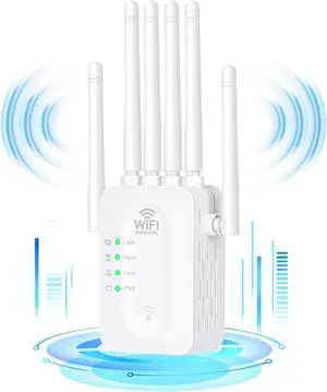 WiFi Extenders Signal Booster for Home Long Range Up to 11000 sq.6 Powerful Antennas 2 LAN Ports Repeater and Router Modes and AP Compatibile con Modem Router Office and Home WiFi Repeaters