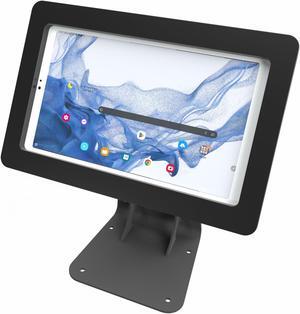 TABcare Anti-Theft Acrylic Case with 360 Rotate 180 Swivel Metal Desktop Stand & 90-Degree USB C Cable for Samsung Galaxy TAB A9 8.7" Tablet (Black)