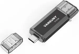 Vansuny 512GB Type C Flash Drive 2 in 1 OTG USB 3.0 + USB C Memory Stick with Keychain Dual Thumb Photo Stick Jump Drive for Android Smartphone, Computers