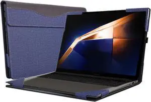 Laptop Cover for Samsung Galaxy Book 3 Pro/Galaxy Book 3 Pro 360/Galaxy Book 3 Ultra 16 inches PU Leather Detachable Cover (Blue)