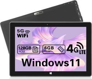 SZTPSLS Windows Tablet 4G LTE,Windows 11 Unlocked Tablet with SIM Card Slot, 128GB ROM+6GB RAM, 10 Inch Tablets Window 5MP+2MP Camera 5G WiFi GPS/BT/6000mAh/1280 * 800 IPS Screen/Cellular Tablet