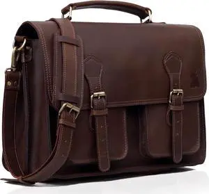 Messenger Bag For Men, 18" Leather Messenger Bag for Men & Women, Vintage Handmade Laptop Messenger Bag Crossbody, Business Laptop Messenger Bag for Men, Handmade Leather Satchel Bags for Men