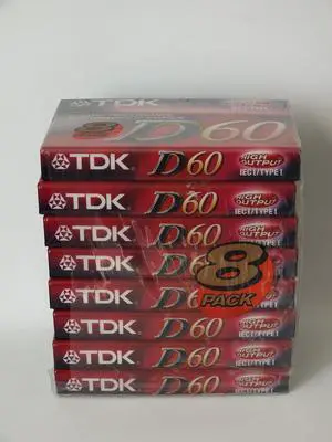 TDK Dynamic Performance D60 High Output IEC I/Type I - 8 Pack Audio Cassette Tapes