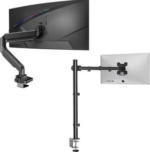 WALI Bundles-WALI Single Monitor Gas Spring Desk Mount+Extra Tall Single Monitor Mount