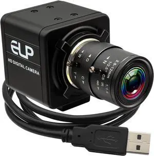 1080P USB Camera with Zoom 2.8-12mm Webcam Variable Focus PC Camera High Speed Mini UVC USB2.0 USB with Camera for Computer Industrial Video Close-up Camera 100fps 60fps Varifocal Lens Web Camera