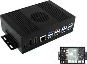 UeeKKoo Mini PC Case for Raspberry Pi 5, Dual 4K HDMI Output, PCIe to 4-CH USB 3.2 Adapter, Aluminum Alloy Case with PCIe Extending to 4-CH USB3.2 Gen1 Ports (10 Items)