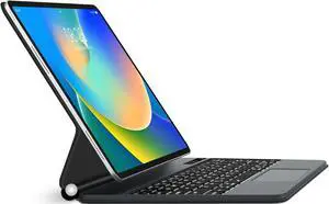 Keyboard Case for iPad Air 11-inch M2 2024/M3 2025/Pro 11 inch (4th 3rd 2nd 1st Generation),iPad Air 5th 4th Gen Case with Multi-Touch Trackpad Keyboard,Floating Cantilever Stand,7 Colors Backlit,Gray