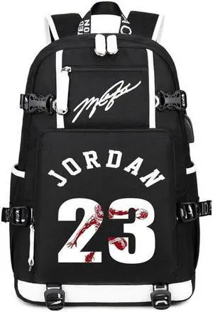 Txiujou Basketball 23 Student School Bag, Laptop Backpack, Ultra-Light Travel Bag, For Men And Women (black-B)