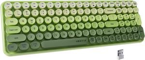 UBOTIE Colorful Bluetooth 100Keys Keyboards, Wireless Compact Rainbow Gradual Colors Retro Typewriter Flexible Keyboard for Tablet, Cellphones, PC(Green Gradient)