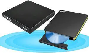 VSVABEFV External Blu Ray DVD Drive USB 2.0 Ultra-Slim CD/DVD-ROM CD/DVD-RW Burner Player Rewriter External CD DVD Blu-ray Drive 3D