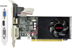 Xynsviu Powerful GeForce GT730 4G Low Profile Computer Graphics Card - Dual-Screen Output via DVI, VGA & HDMI for Gaming Excellence, (GT730 4G)