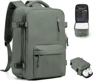 VGCUB Travel Backpack for Women Men for Spirit Airlines Personal Item Bag 18x14x8 Inches Laptop College Waterproof Carry on Flight Approved Work Backpack Mochila de Viaje,Army green